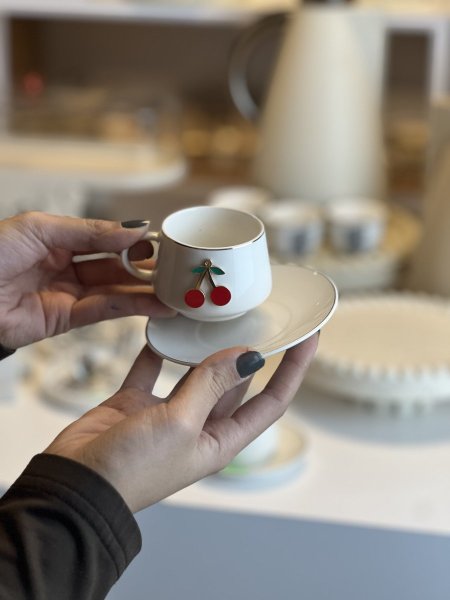 فناجين قهوة كرزة عدد 6