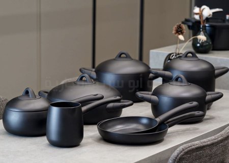 طقم طناجر سكب اسود تقيل Emperio