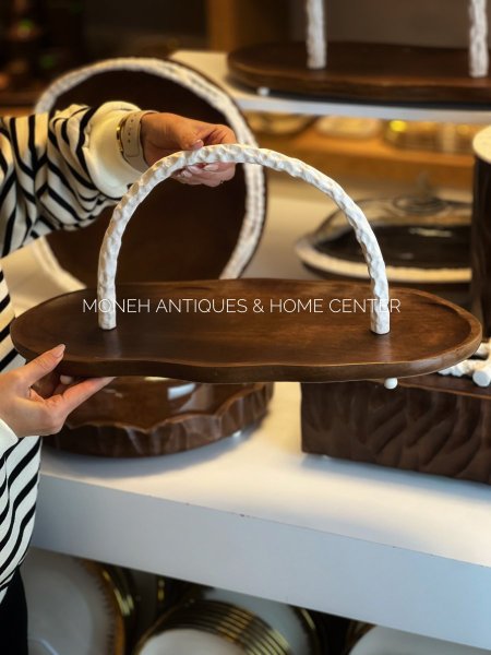 ستاند ضيافة خشب هندي مع يد