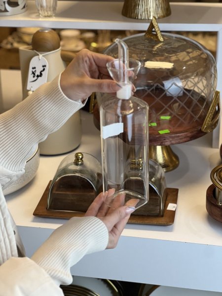 ابريق زيت زجاج شفاف