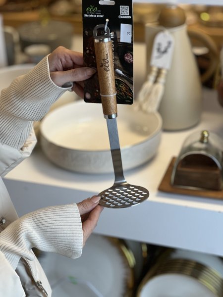 هراسة بطاطا ستانلس يد خشب