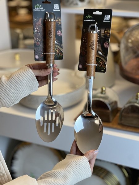 كفاكير ستانلس يد خشب حجم كبير