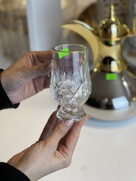 كاسات عصير عدد 12 شفاف مدهب