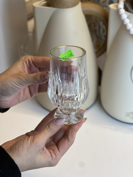 كاسات عصير شفاف مدهب عدد 12