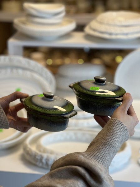 طقم طنجرتين سيراميك حراي صغير