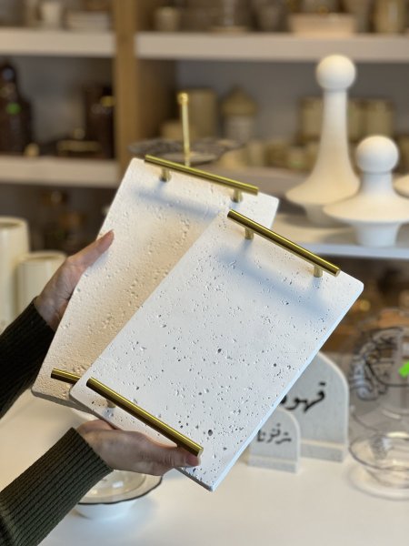 طقم صواني مودرن يد دهبي