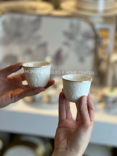 فناجين قهوه ساده ابيض مورد