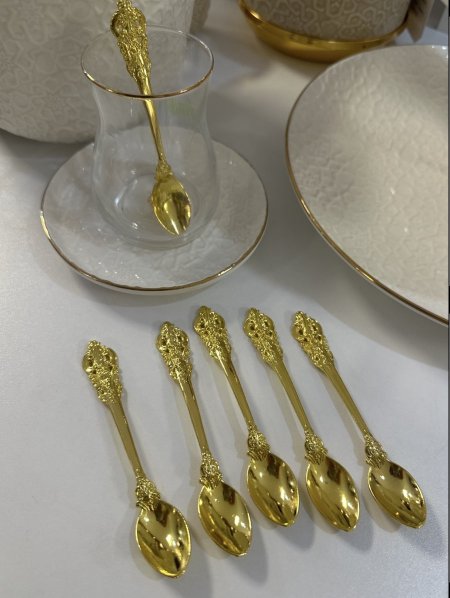 معالق قرفة مدهب مزخرف  عدد 12