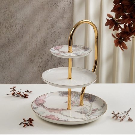 ستاند 3 طبقات من خزامة أحمر دهبي