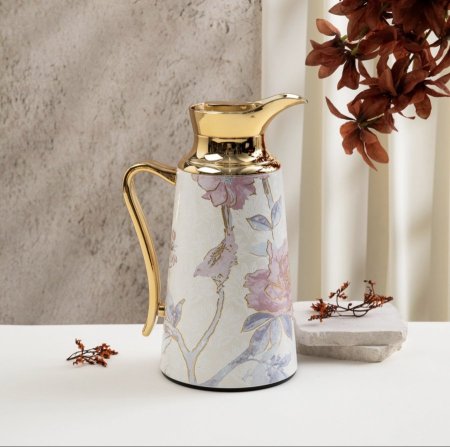 دلة واحدة للشاي او القهوة من خزامة - أحمر و ذهبي