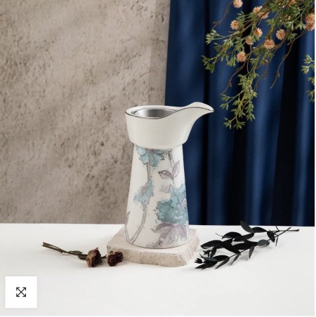 مبخرة بورسلان من خزامة - أزرق وفضي