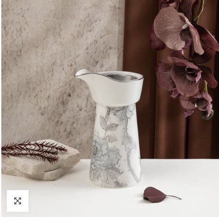 مبخرة بورسلان من خزامة - رمادي وفضي