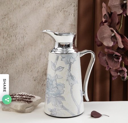 دلة واحدة للشاي او القهوة من خزامة  رمادي  وفضي