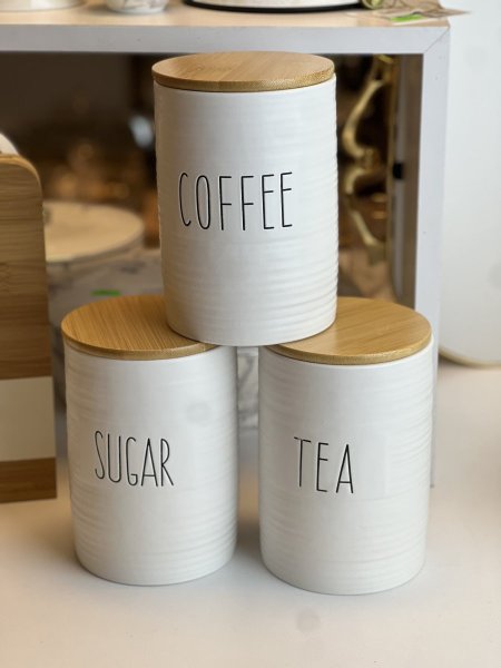 طقم سكريات ٣قطع ابيض بورسلان