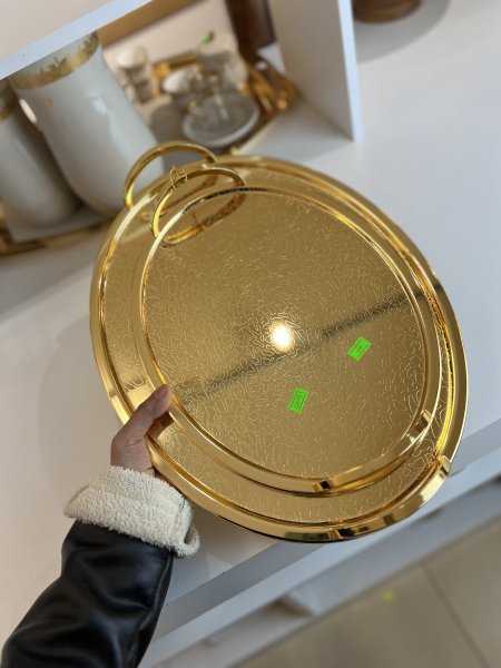 طقم صواني بيضاوي دهبي