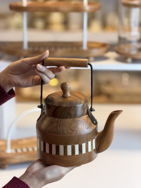 ابريق شاي خشب هندي