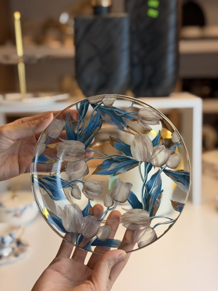 صحون حلو/فواكه ورد ازرق