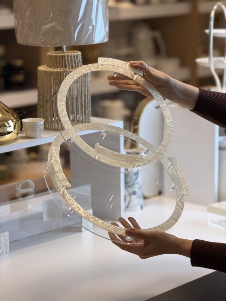 طقم صواني اكراليك مصدف عاجي