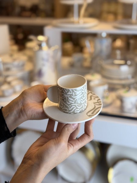 فناجين شاي/ قهوة بورسلان ملون بامبو عدد 6