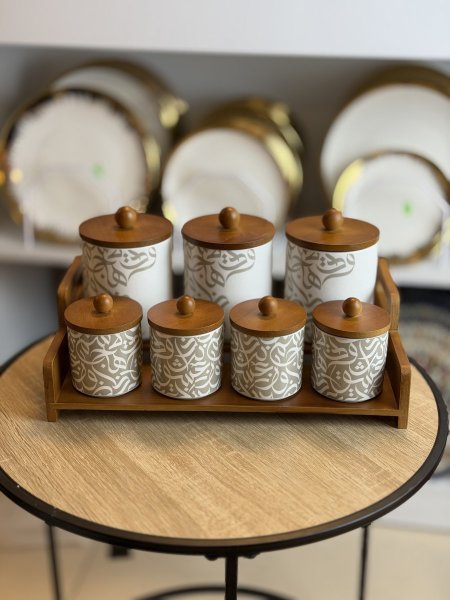 طقم سكريات بورسلان ملون بامبو