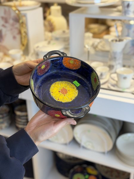 صحن وسط مدور بيدين خزف