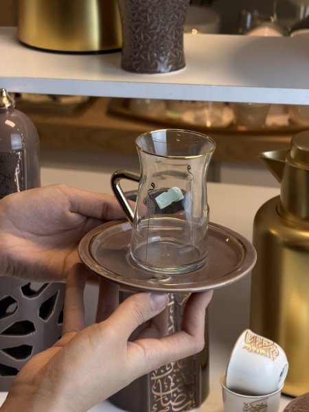 كاسات قرفة/ شاي من اوتانتك عدد 6 مع صحونهم