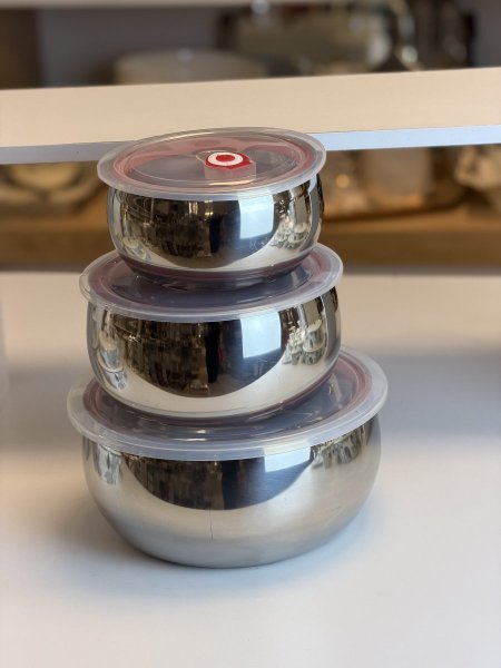 طقم حافظات طعام ستانلس ستيل /٣