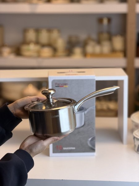 كسرولة ستانلس تقيل غطاء زجاج