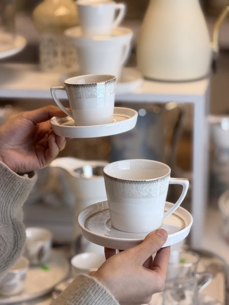 فناجين كلاسيك اطار مورد دهبي