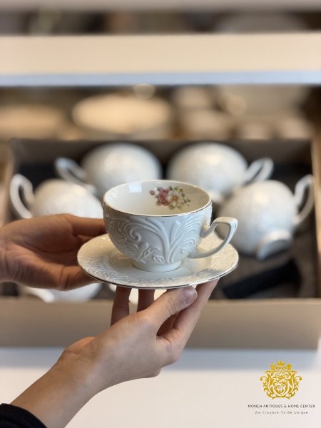 فناجين حفر ابيض داخله ورده