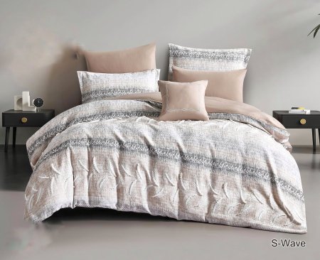 طقم تخت كنج سايز  wave ٧ قطع