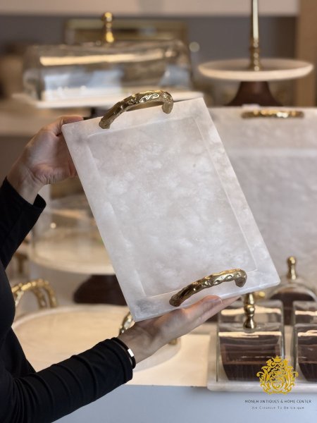 صنية مستطيل رخام الالباستر