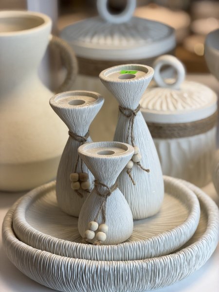 طقم ٣ شمعدانات فطر