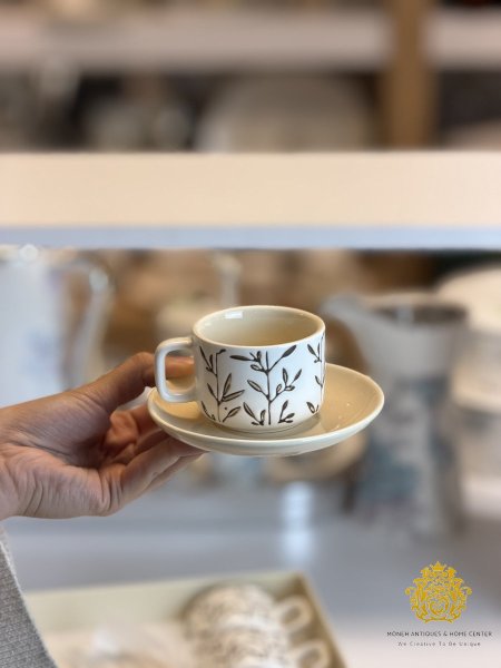 فناجين قهوه /٦ نقشة اوراق