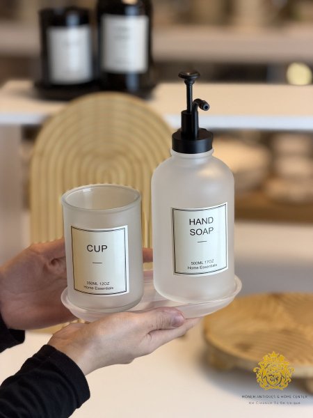 طقم صابون مع كاسة لفراشي الاسنان