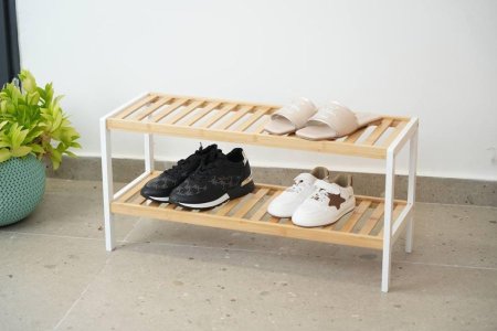 رفوف خشب ميبلي طبقتين