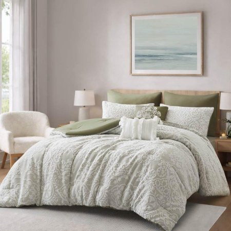 طقم تخت كنج سايز Bellamy green ٨ قطع