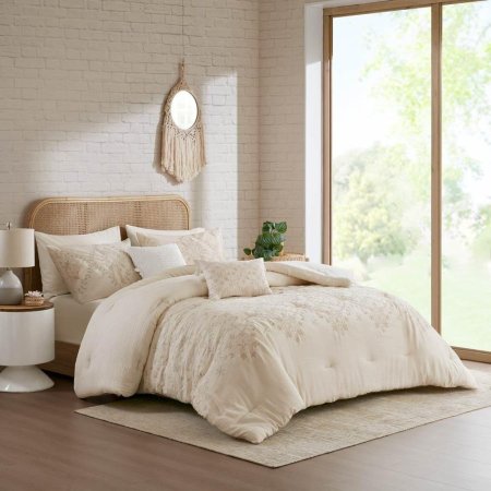 طقم تخت كنج سايز calms beige ٨ قطع