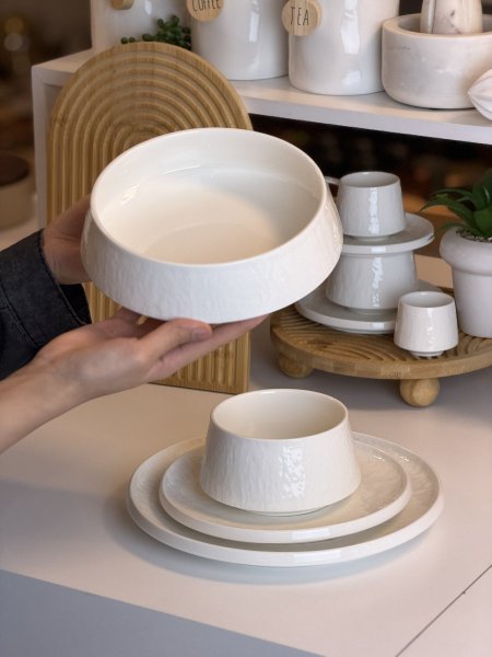 طقم سفره ابيض ٢٤قطعه