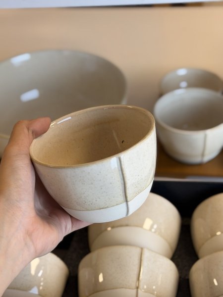 طقم ٦ صحون ضيافة بيج معتق