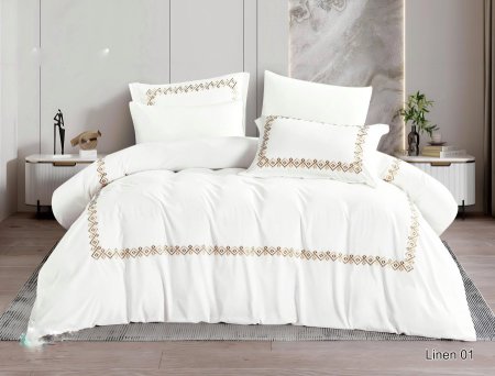 طقم تخت كنج سايز linen ٦ قطع