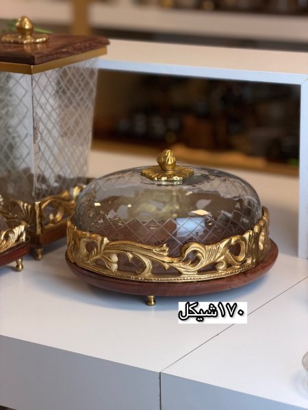 مضيفة مع صحون متحركه خشب هندي