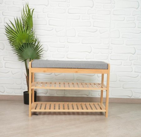 مقعد مع رفين للأحذية 73×30×50 سم deco