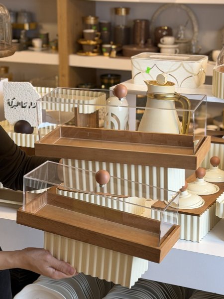مضيفة مستطيل انجلش معدن مع خشب