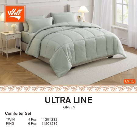 طقم تخت كنج سايز 6 قطع Ultra line green
