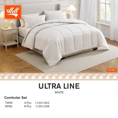 طقم تخت كنج سايز 6 قطع Ultra line white