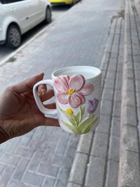 مج بورسلان كبير وردة زهر كبيرة