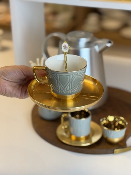 فناجين شاي / نسكافيه مجلس رمادي