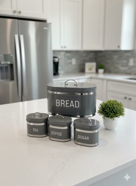 طقم سكريات مع خبز رمادي