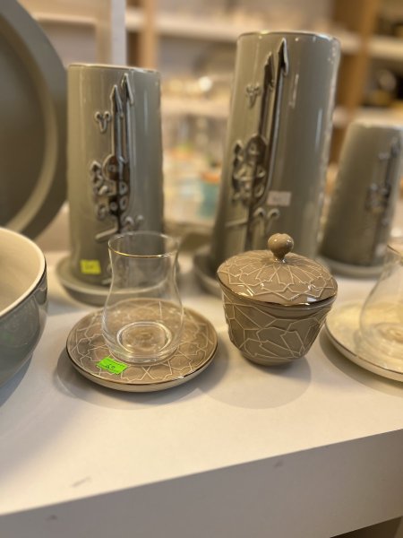 طقم استكانة شاي وسكرية اندلس عدد ٦